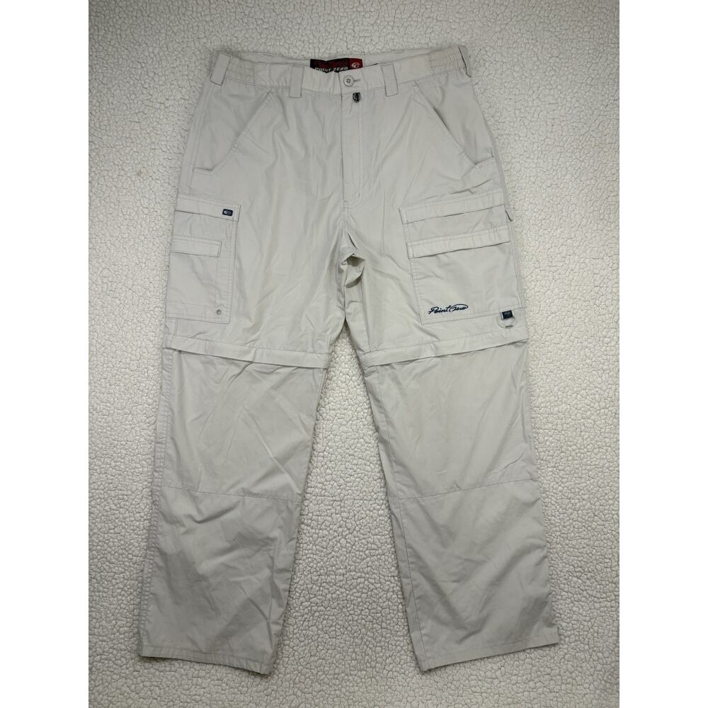 Point Zero Y2K Baggy Convertible‎ Cargo Pants Shorts Size 3690s Ivory Streetwear